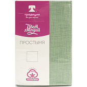 Простыня на резинке 140х200 Цвет Эмоций поплин, хлопок, шалфей текстура, 1578 Простыня на резинке 140х200 Цвет Эмоций поплин, хлопок, шалфей текстура, 1578