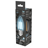 Лампа LED филамент. 7Вт E27, свеча, 4100К нейтр. бел. GAUSS Лампа LED филамент. 7Вт E27, свеча, 4100К нейтр. бел. GAUSS