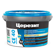  Затирка CE40 Aquastatic 15 серый сланец (2кг) /Церезит 