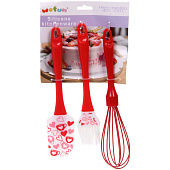 Набор кулинарный лопатка,кисточка,венчик "Любовь к готовке" 339-803 Набор кулинарный лопатка,кисточка,венчик "Любовь к готовке" 339-803