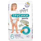 Подгузники-трусики Bella Happy Юниор экстра 10шт (16+кг) Арт. BB-055-JX10-E01 Подгузники-трусики Bella Happy Юниор экстра 10шт (16+кг) Арт. BB-055-JX10-E01