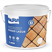 Декоративно-защитная лазурь для древесины "Aura Fasad Lazur" белая 9л Декоративно-защитная лазурь для древесины "Aura Fasad Lazur" белая 9л