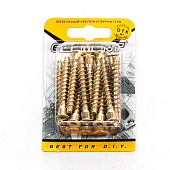 Стяжка шурупная 7,0x50 HEX латунирован. 15 шт