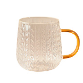  Кружка SL Home Wheat, 350 мл, 12х9х7.8 см, жёлтая ручка, стекло, прозрачная 10971706 