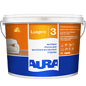 В/Д краска интерьерная высокоукрывистая AURA LUXPRO 3 9л