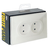 Розетка двойная встраиваемая без заземления, цвет белый, IEK FORTE&PIANO Розетка двойная встраиваемая без заземления, цвет белый, IEK FORTE&PIANO