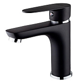  Смеситель для раковины черный латунь картридж D35 гайка 348-66/RU34815-0-07 Rusant 