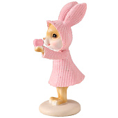  Фигурка полистоун «Зайка в вязаном розовом платьице, сердечко в лапке», 7.5?5.5?13.5 см 10583225 
