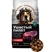  Сухой корм для собак Ушастый пилот, 3,7 кг, говядина 
