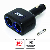 Разветвитель прикуривателя AVS 12/24 (на 2 выхода) CS205 со светодиодной подсветкой Разветвитель прикуривателя AVS 12/24 (на 2 выхода) CS205 со светодиодной подсветкой