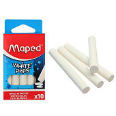  Мел белый  10шт. Maped WHITE`PEPS круглый , специальная формула 593500 