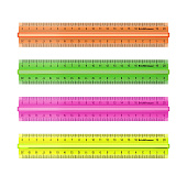  Линейка 20см пластиковая с держателем ErichKrause Neon, ассорти 55520 