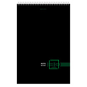  Блокнот БОЛЬШОЙ ФОРМАТ А4 198х297мм, 80л, гребень, жесткая подложка, клетка, BRAUBERG, Dark, 114355 