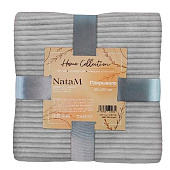  Покрывало 180х200 Полоска фланелевое серый 