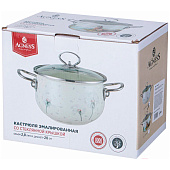 Кастрюля AGNESS эмалированная со стек.крышкой 2,8 л 943-057