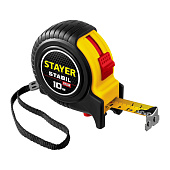 Рулетка 10мх25мм, ударостойкий обрезиненный корпус, два фиксатора, STAYER STABIL Рулетка 10мх25мм, ударостойкий обрезиненный корпус, два фиксатора, STAYER STABIL