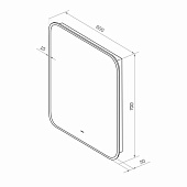  Зеркало с LED подсветкой Torry Led 600х700 с бесконтактным сенсором Континент 