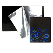  Папка пластиковая 40 прозрачных вкладышей А4 600 мкм Alingar карман на корешке, черная матовая, ALBC274 