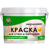 Краска акриловая для стен и потолков для внутренних работ Латек 14 кг Краска акриловая для стен и потолков для внутренних работ Латек 14 кг