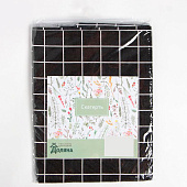  Скатерть (рогожка)  145х220 Доляна Клетка чёрная 5985630 