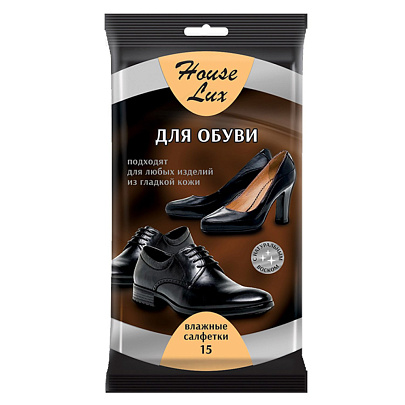  Влажные салфетки для обуви House Lux 15шт 