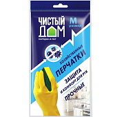 Перчатки латексные прочные M (45гр пара) 06-893 Чистый дом