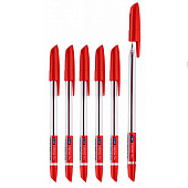 Ручка шариковая Linc Corona Plus красная 0,7 мм прозрачный корпус, 3002N/red Ручка шариковая Linc Corona Plus красная 0,7 мм прозрачный корпус, 3002N/red