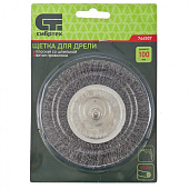 Щетка плоская д/дрели 100 мм витая проволока 0,3 мм Сибртех Щетка плоская д/дрели 100 мм витая проволока 0,3 мм Сибртех