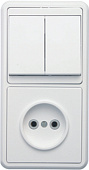 Блок БКВР-038 Бэлла (2-кл. выкл. + розетка) Кунцево 5827 Блок БКВР-038 Бэлла (2-кл. выкл. + розетка) Кунцево 5827