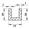  Алюминиевый П-образный профиль 10х15х10х1мм 2м 