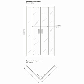  Душевое ограждение Universal 90х90х185 квадратное 2 раздвижные двери без поддона МетаКам 