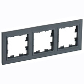 Рамка для розеток и выключателей, 3 поста, цвет графит, IEK BRITE Рамка для розеток и выключателей, 3 поста, цвет графит, IEK BRITE
