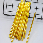  Трубочки одноразовые для напитков 25 шт. "Party go", golden (197 мм) 