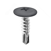 Саморезы металл-металл с прессшайбой ШСММ со сверлом 4,2х16мм, 1000шт, RAL 7024 графитовый серый Саморезы металл-металл с прессшайбой ШСММ со сверлом 4,2х16мм, 1000шт, RAL 7024 графитовый серый