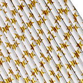  Трубочки для коктейля "Золотые звезды" набор 25 шт.   9686276 