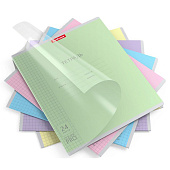  Тетрадь 24л ErichKrause Классика CoverPrо 2 в 1 Mix-Pack, клетка, бумажная + пластиковая обложка, 56374 