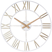  Часы настенные Лофт 3  Рубин, d-40 см, металл, белый с золотом, 4022-003 