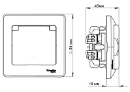  Розетка 1-м СП GLOSSA с заземл. защ. шторки с крыш. IP44 беж. SchE GSL000248 