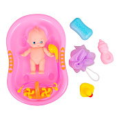 Пупс + ванночка + аксессуары 27х22см / блистер 669-559А Пупс + ванночка + аксессуары 27х22см / блистер 669-559А