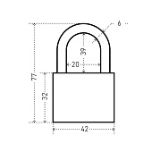 Замок навесной ВС1 Ч-364ПД ЧЕРНЫЙ 5 кл. d6мм дл.дужка АЛЛЮР Замок навесной ВС1 Ч-364ПД ЧЕРНЫЙ 5 кл. d6мм дл.дужка АЛЛЮР