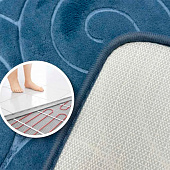 Набор ковриков для ванны и туалета 40х60 и 40х50 Спирали синие 14730 Набор ковриков для ванны и туалета 40х60 и 40х50 Спирали синие 14730