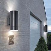 Светильник уличный настенный двусторонний НБУ 16Вт GX53х2 Цилиндр черный аллюм IP65 /In Home Светильник уличный настенный двусторонний НБУ 16Вт GX53х2 Цилиндр черный аллюм IP65 /In Home