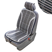  Накидка на сиденье бамбук SKYWAY Summer-05, с поддержкой спины, серый 