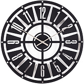  Часы настенные Дартс Рубин, d-50см, металл, открытая стрелка, черный , 5050-002 