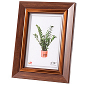  Фоторамка 10х15 пластик Вайолетт коричневая с золотой полосой 15х144х194 10705071 