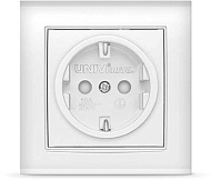  Розетка 1-м защ. шторки с/з бел.(7947632)/UNIVersal Бриллиант 