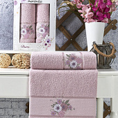  Комплект махровых полотенец Merzuka Duru, 50x90,70х140 см, светло-розовый 