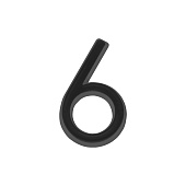 Номер дверной "6" черный, пластик, 50мм, FUARO
