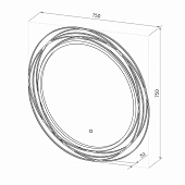 Зеркало с LED подсветкой Mirel Led d750 черное Континент