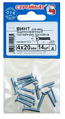  Винт оцинк.пот. DIN 965  М 4х20 (14шт) 